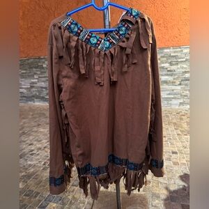 🌼5/$25🌼 brown fringe Trim / native costume top / Pocahontas